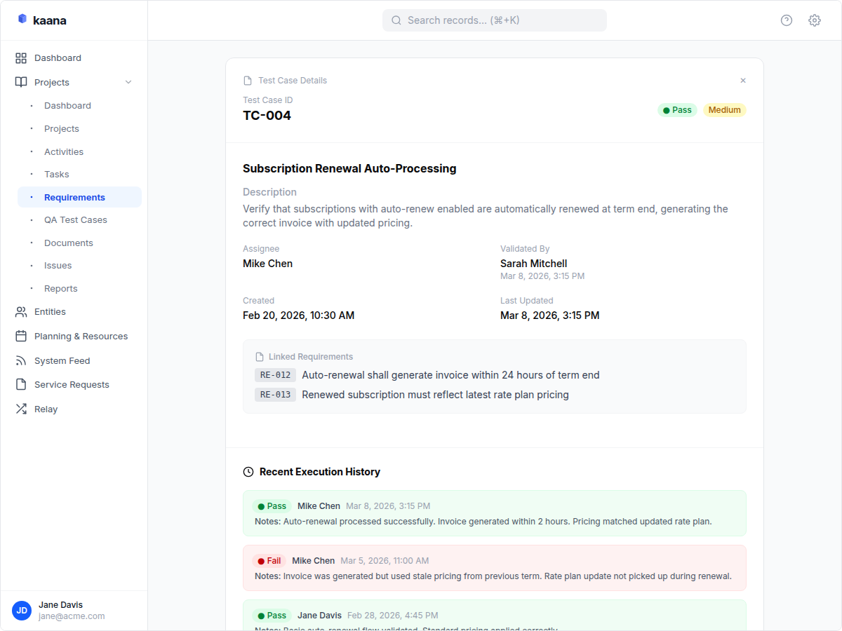 Requirements & Testing