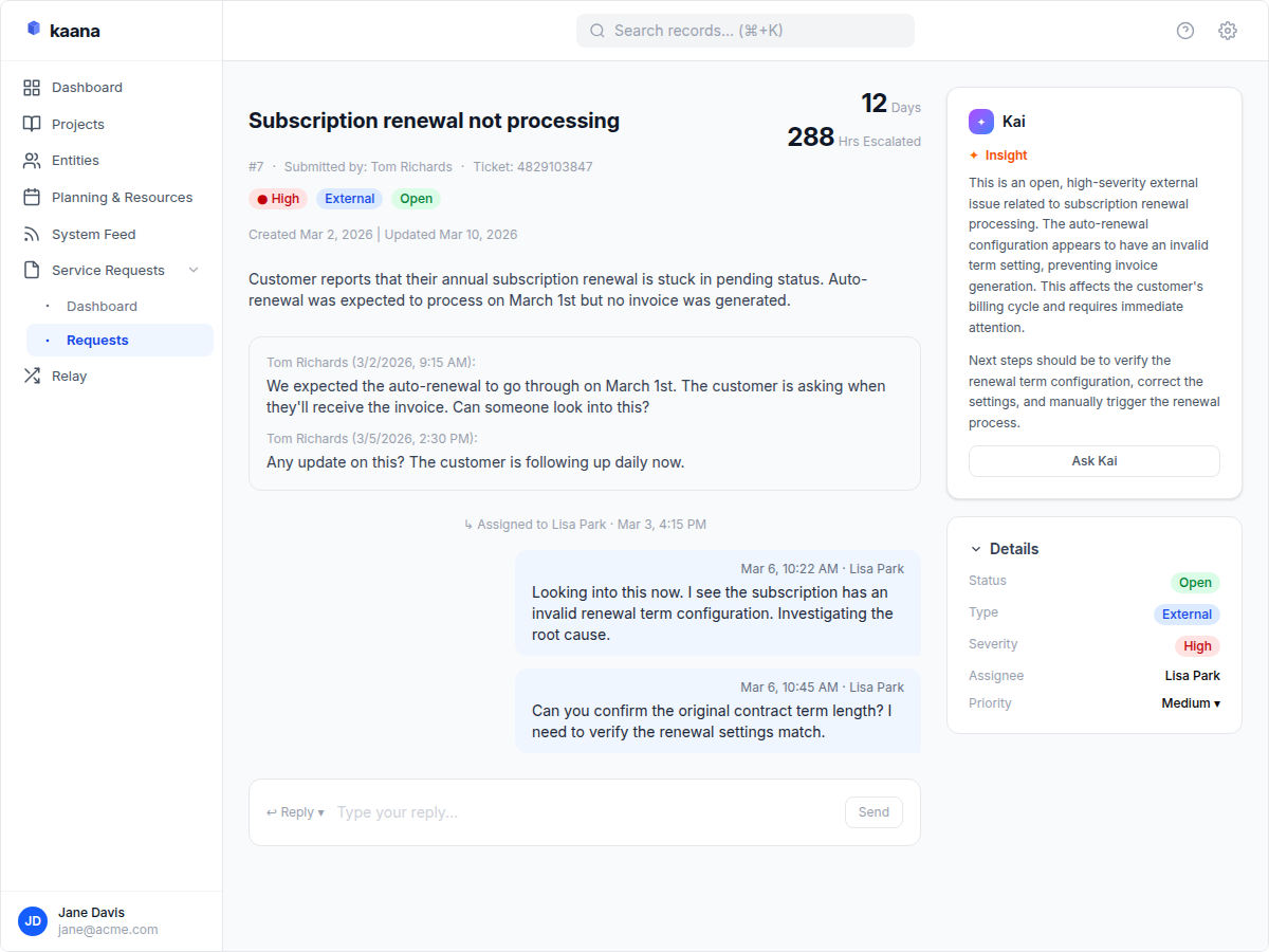 Service Requests
