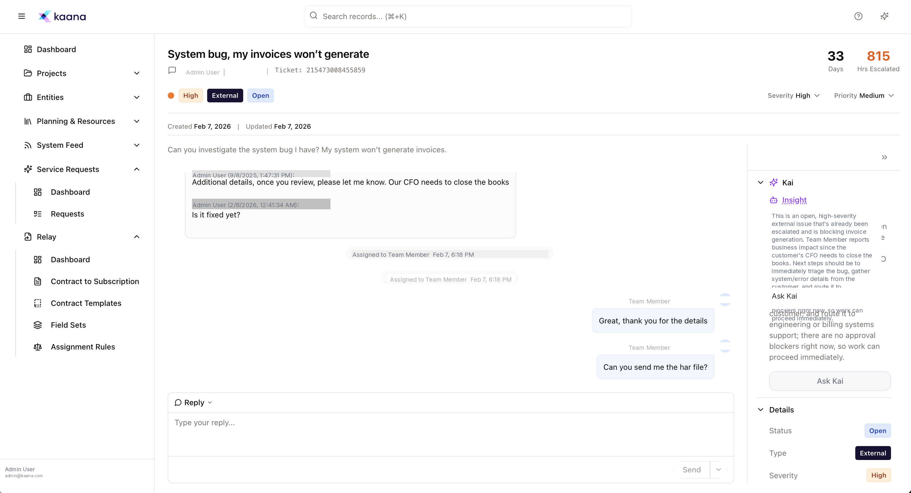 Centralized Service Request System