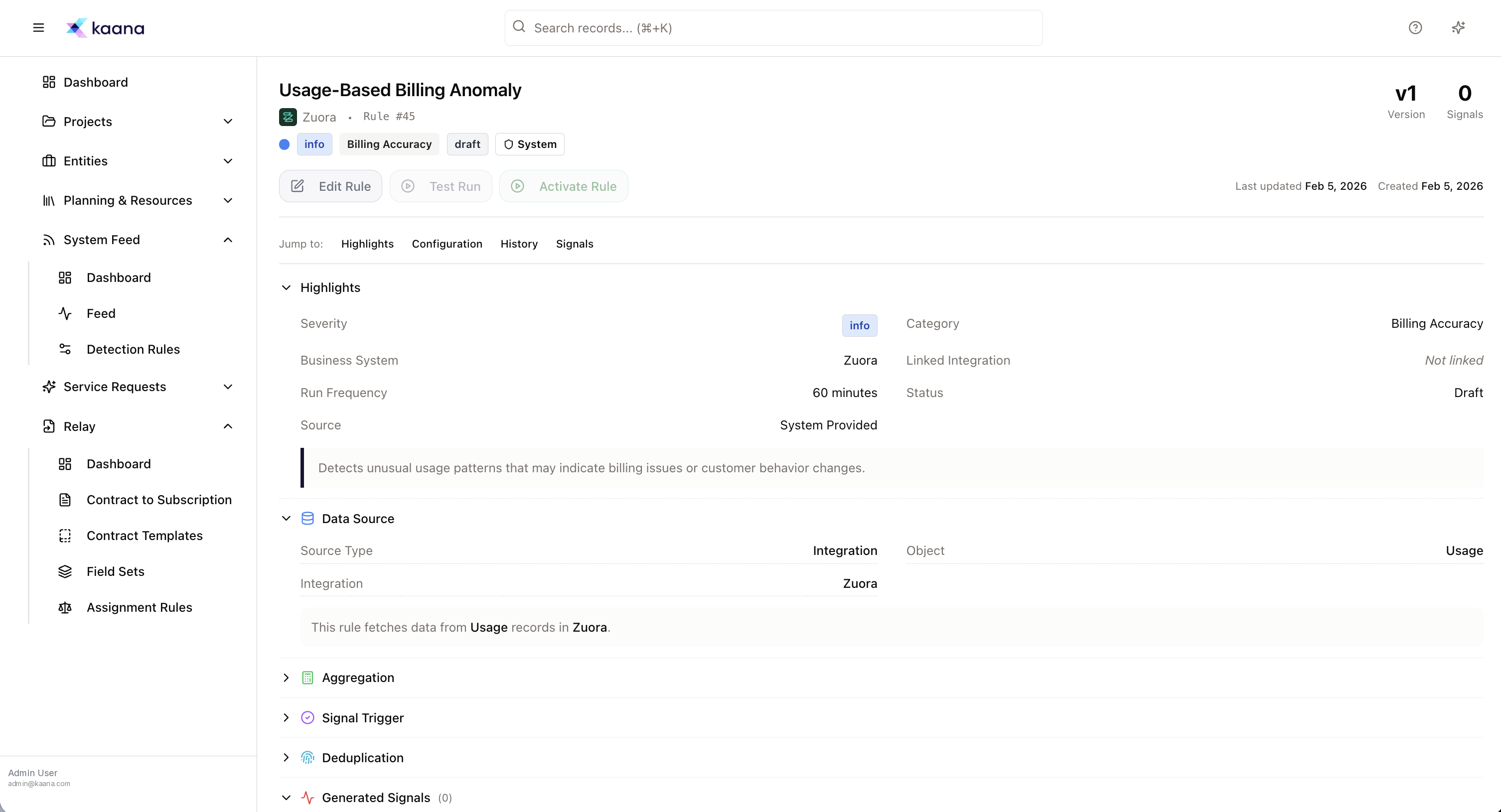 Usage-Based Billing Detection Rules