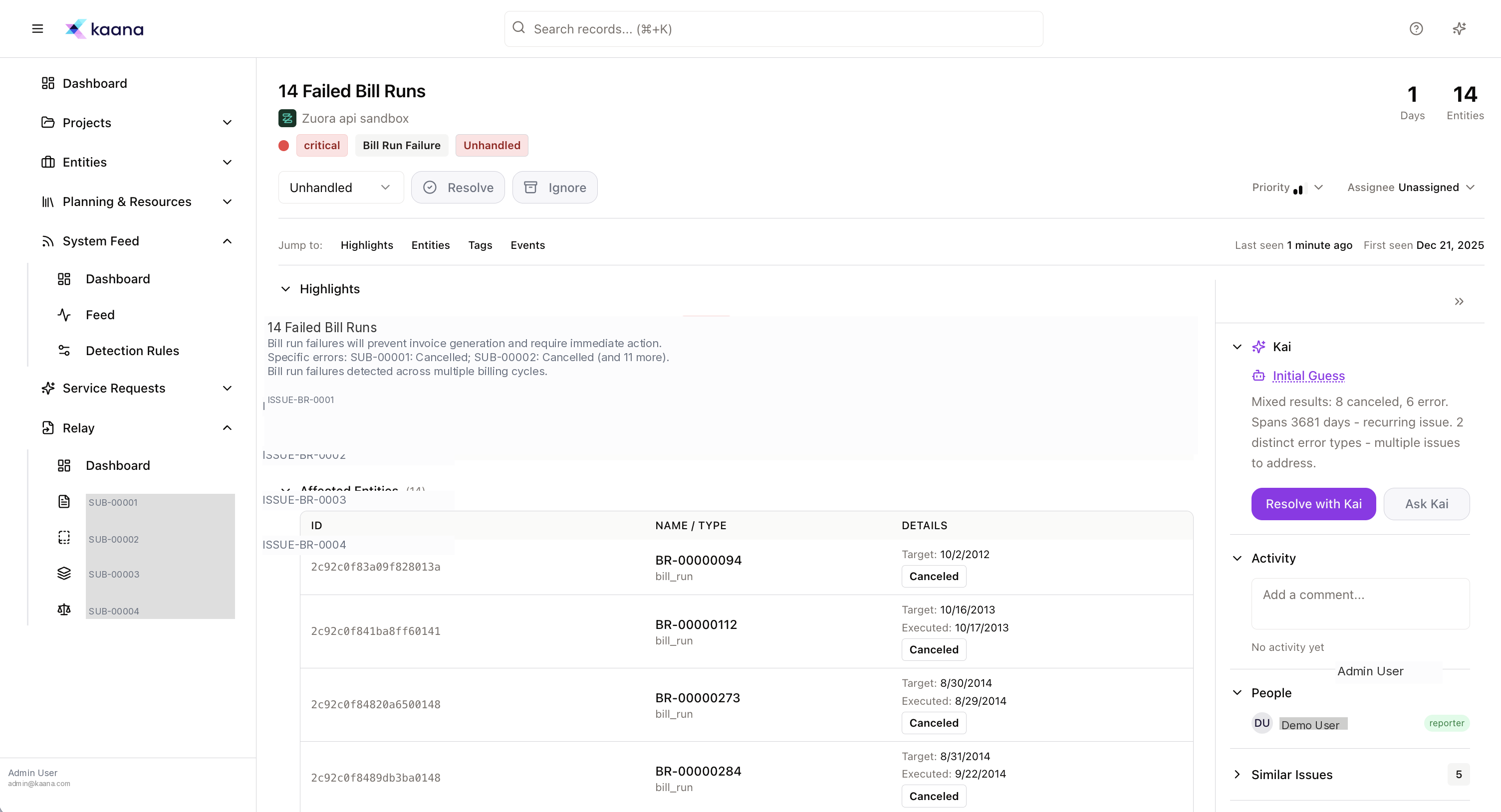 Anomaly Flagging & Affected Entity Tracking